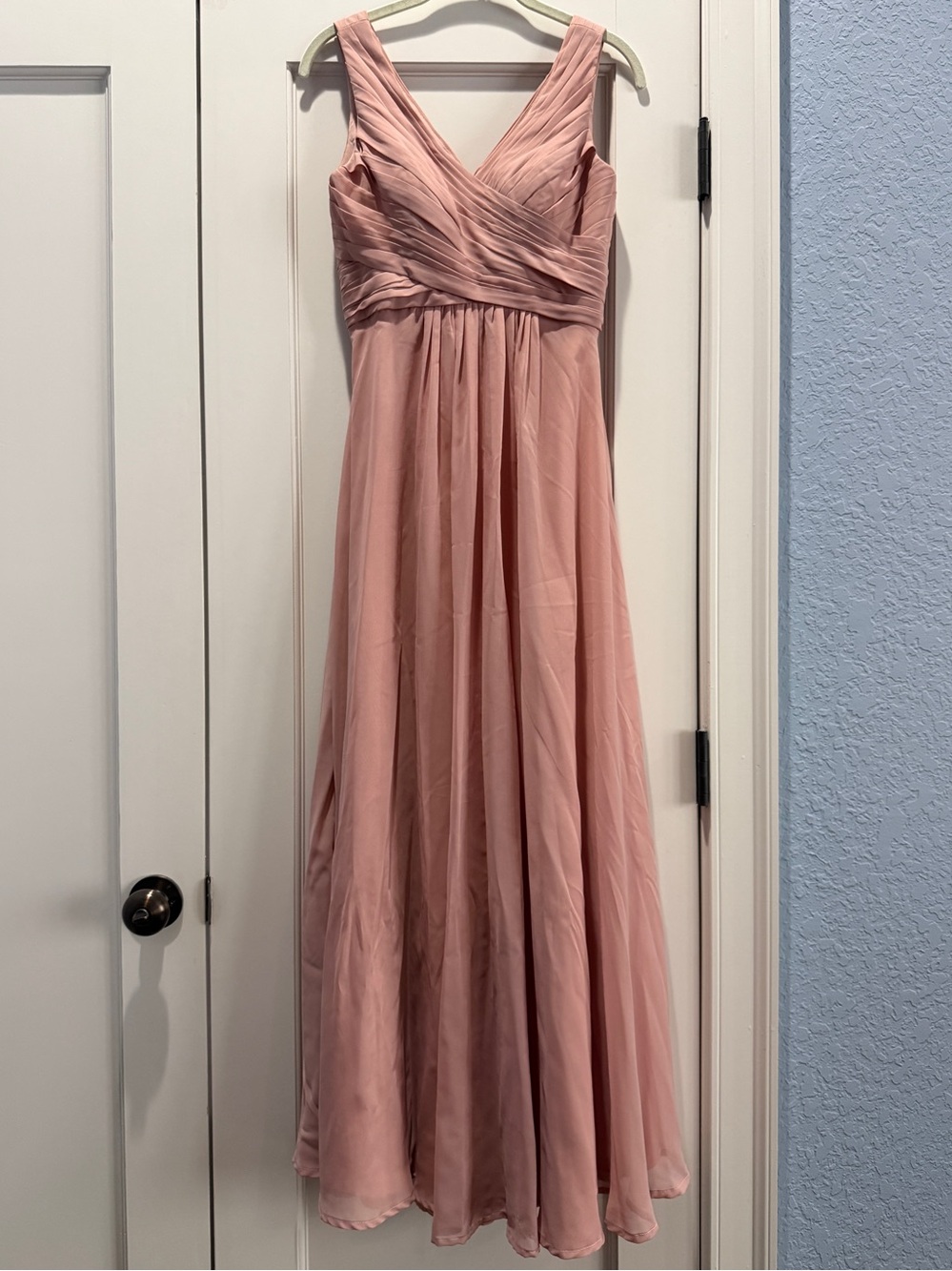JJs House Peninah - Dusty Rose A-line Pleated Chiffon Dress